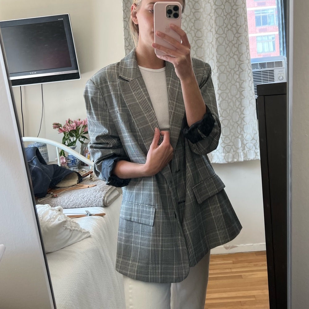 Oversized Black & White Blazer
